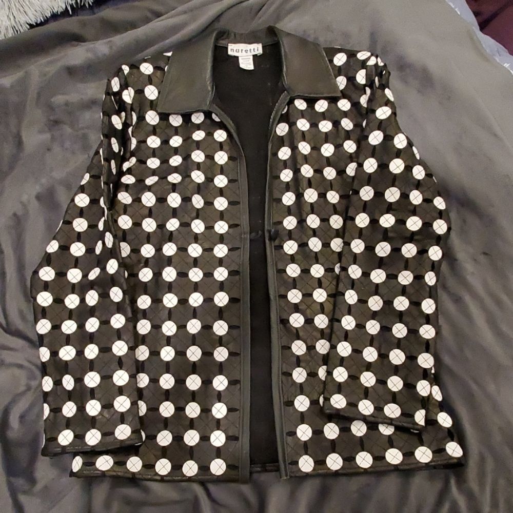 Stunningly unique Nuretti leather cutout jacket